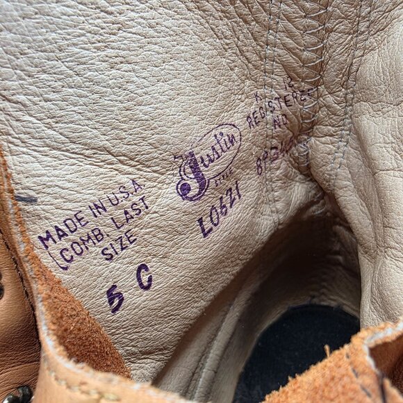 Justin Boots Womens Size 5 C Brown Boots Made In USA Casual Outdoors L0621 - Picture 7 of 12